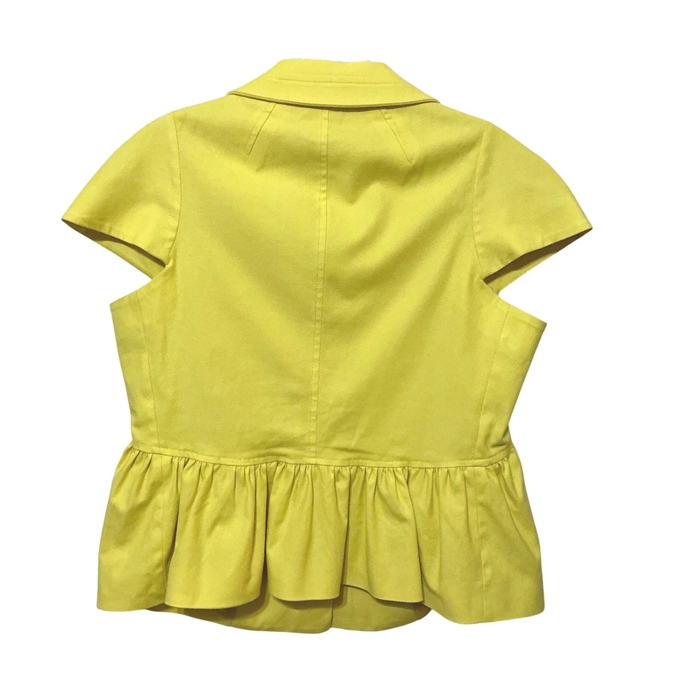 Chaqueta para mujer Piazza Sempione amarilla peplum mangas recortadas hecha en Italia Foto 2 de 4