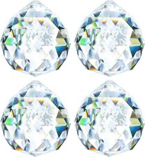 4 Pack 40MM Clear Crystal Prism Ball Suncatchers Rainbow Pendants Maker, Hanging
