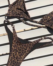 Women Sexy Leopard Beach Bikini Set Bra Thong Bathing Suits Swimsuit Swimwear UK