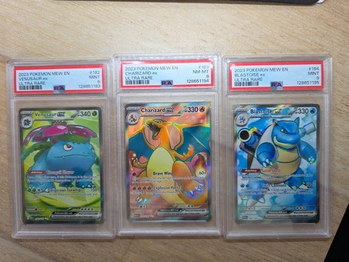 2023 Pokemon 151 Venusaur Charizard Blastoise 182 183 184 PSA 8 9