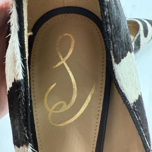 Sam Edelman Hazel Zebra Stripe Pony Hair Heels Pumps Women’s Sz 7.5 Black White - Picture 13 of 14
