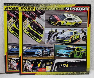 #ad TWO 2 New 2026 Menards Full Color Calendar NASCAR Trans Am Series Racing Teams $13.99