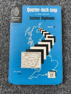 Ordnance Survey Quarter Inch Map Sheet No. 5 Eastern Highlands 1963