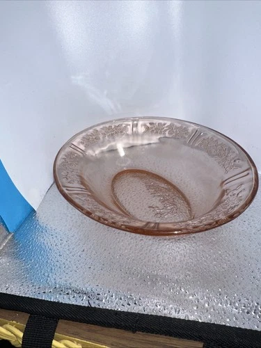 Vintage Depression Glass PINK SHARON CABBAGE ROSE 9.5" Oval Vegetable Bowl 1930s