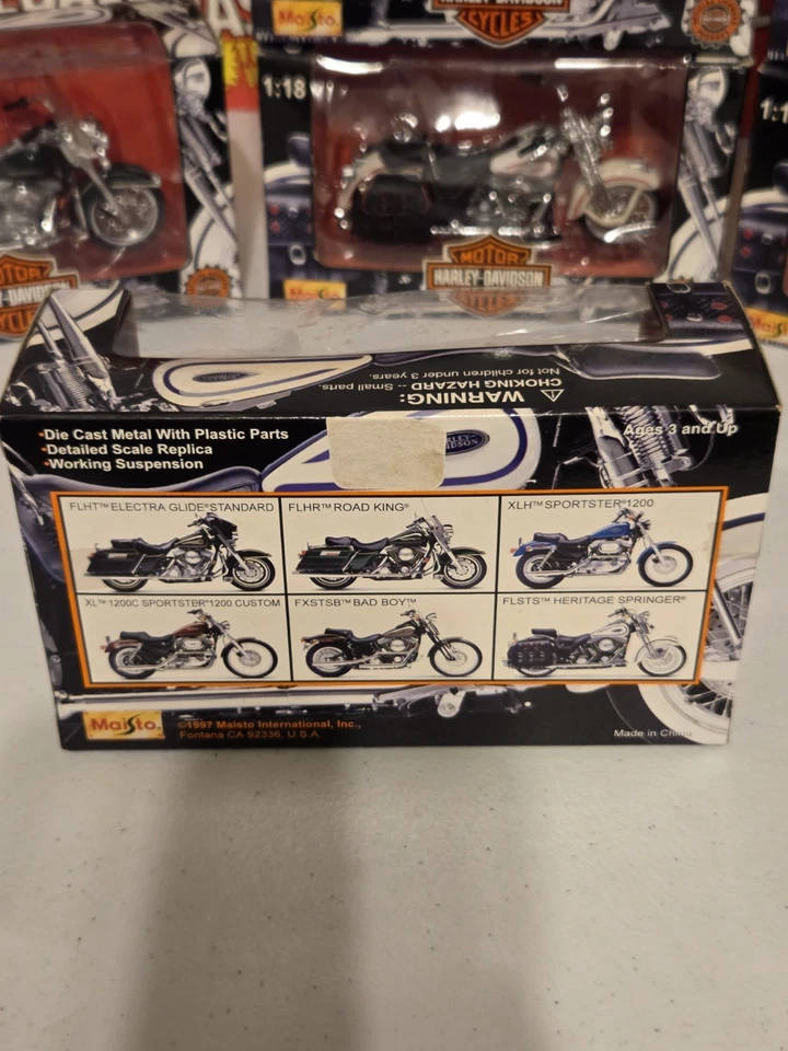 NIB Harley Davidson Motorcycle 1:8 MAISTO Original 1st Series 1997 FULL SET Of 6 - Image 4 of 4