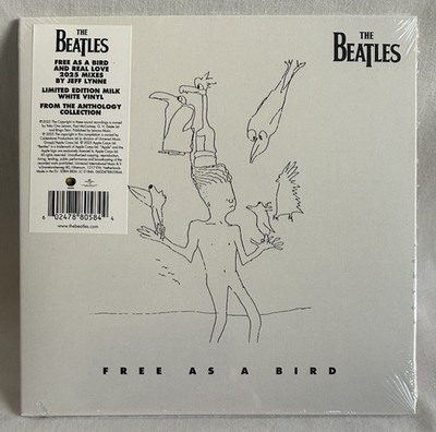 IN HAND!! The Beatles Free As A Bird/Real Love TRANSLUCENT MILK WHITE 7  Vinyl