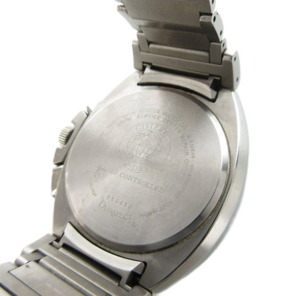 Citizen Eco-Drive Attesa Chronograph Titan Uhr ATD53-3082 Silber Farbe - Bild 2 von 4