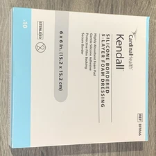 Box of 10 BFM66 Cardinal  Silicone Bordered Foam Dressing 6”x 6” Exp 07/2026