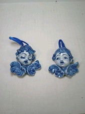 De Colección Holanda Holandesa Delft Azul Firmado Cerámica Ángel Navidad Adornos