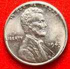 1943-P Lincoln Wheat Cent Penny GEM BU From an Original Bank Roll