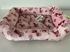 Peanuts Snoopy Small Dog Cat Pet Cozy Cuddler Bed Christmas Pink Candy Cane NEW