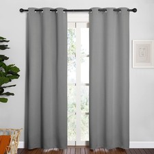 NICETOWN Bedroom Curtains Blackout 34"W x 84"L Pack of 2 , Silver Grey
