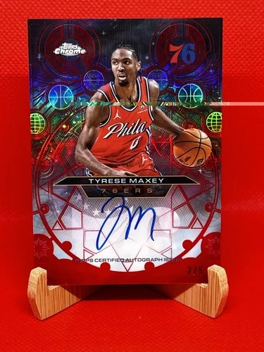 2025 Topps Chrome Tyrese Maxey Refractors Geometric Red (RAW)