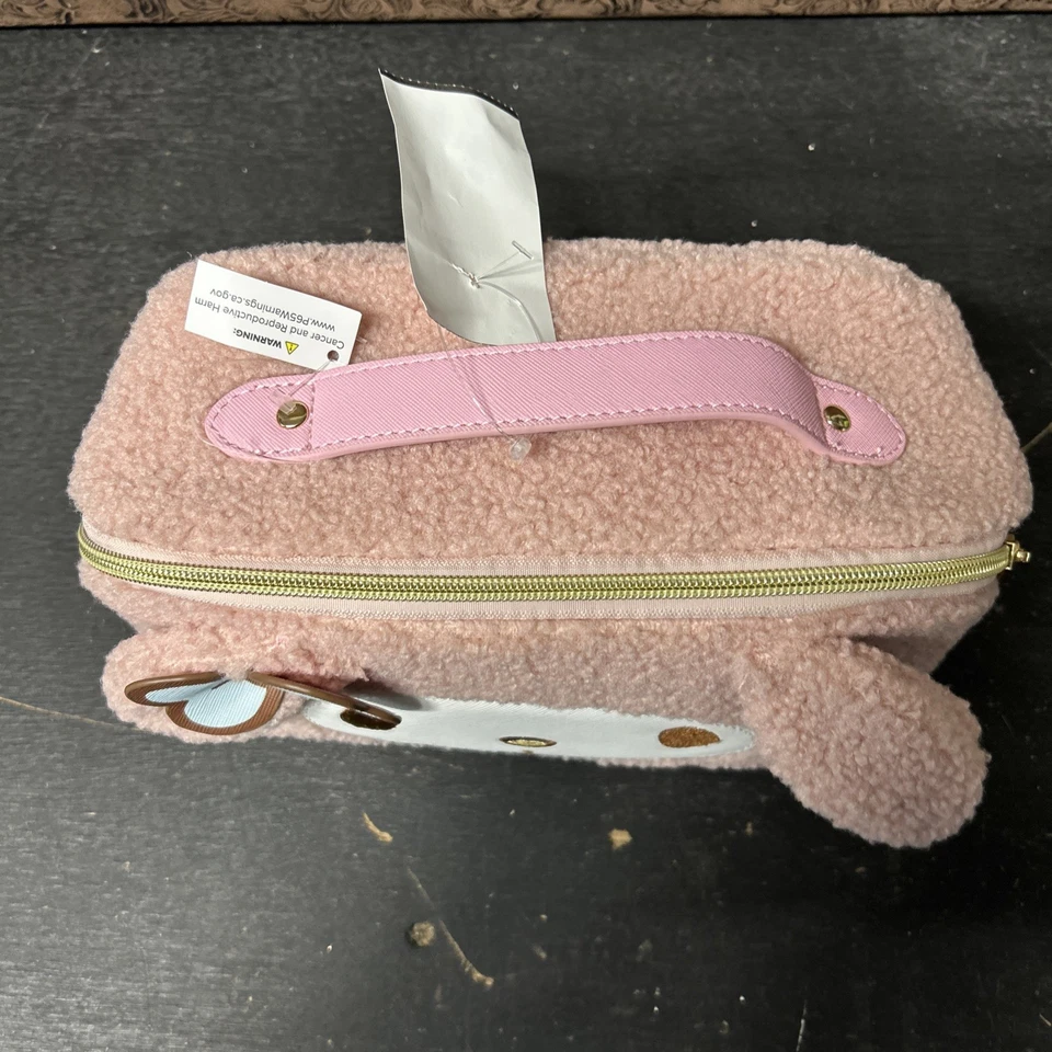 Impressions Vanity My Melody Unfold Travel Makeup Bag with Faux Sherpa Texture - Image 2 of 4