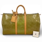 Auth LOUIS VUITTON Monogram Vernis Green Mercer 45 M91001 Travel Bag KC504