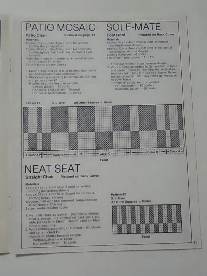 The Second Furniture Fan-Fare Weave Lawn Chair Pattern Instruction Booklet Vntg - Image 4 of 4