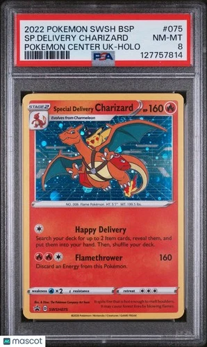 Special Delivery Charizard PSA 8 SWSH075 Black Star Promo 2022 UK SWSH