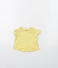 Girls UK Size 0-3 Months F&F Yellow Basic T-Shirt