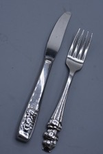 Oneida CARE BEAR Youth Fork Knife Set 1984 American Greetings Flatware PB6-2