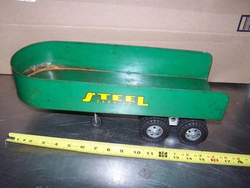 Vintage Original 1950's Green Tonka Toys Steel Carrier Trailer Parts Or Restore