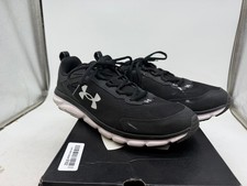 Under Armour Charged Assert 9 Running Sneakers Men's Black White Athletic - 13