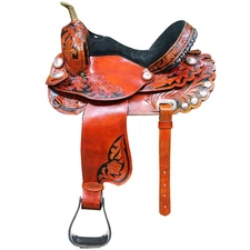 68HS Hilason Western Horse Treeless Trail Barrel Saddle American Leather