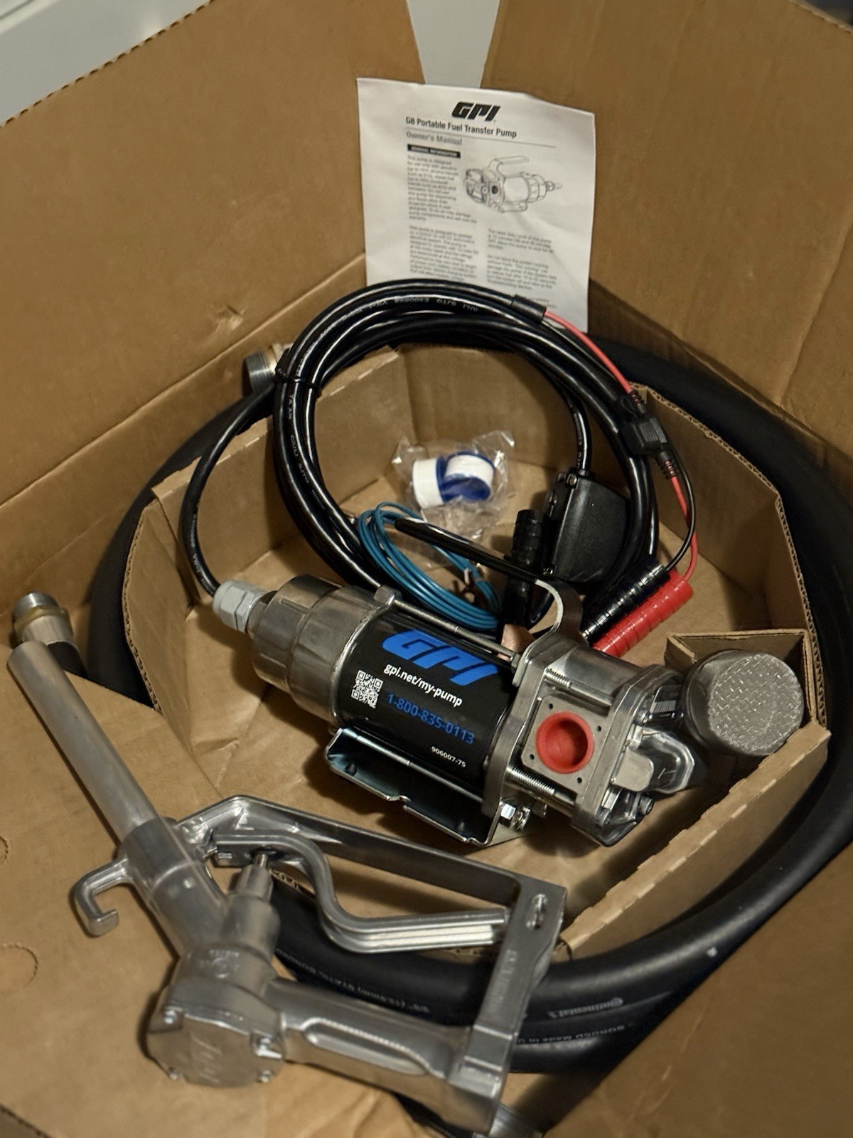 “GPI “ Portable Fuel Transfer Pump G8P, 12V, G8P , Unleaded Fuel NEW IN BOX