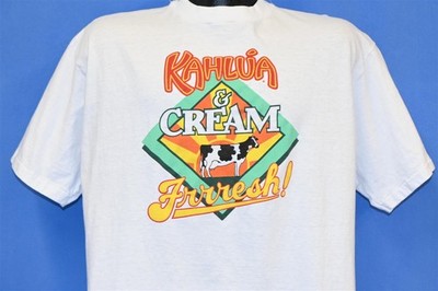 vintage 90s KAHLUA & CREAM FRRRESH COW COFFEE LIQUEUR COCKTAIL t-shirt XL