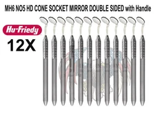 Hu-Friedy 12 Pcs MH6 NO5 HD CONE SOCKET MIRROR DOUBLE SIDED with Handle