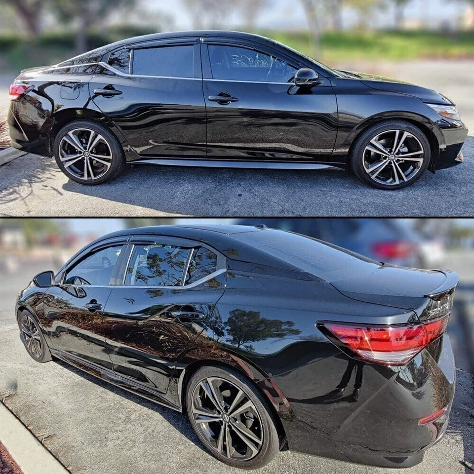 PARA NISSAN SENTRA JDM 2020-2024 3D ONDULADO MUGEN VENTANA VISERA PROTECTORES DE LLUVIA NUEVO Foto 4 de 4