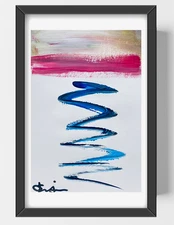 GUAJARDO Original Expressionism River Path 9X6 Paper Signed Art