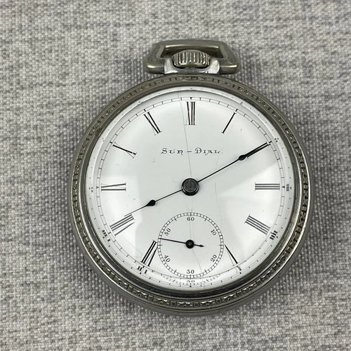 Elgin Grade 179 Model 5 18s 7j Pocket Watch Private Label Sun-Dial - For Repair