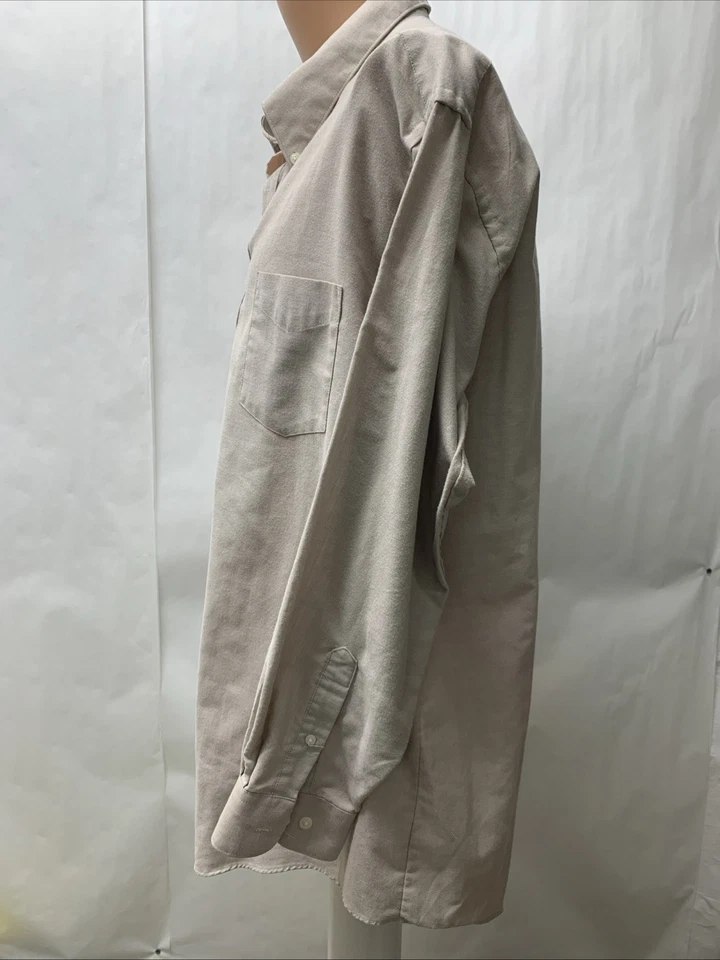 Рубашка мужская David Taylor 18 34/35 на пуговицах с одной иглой с длинным рукавом бежевая - Изображение 4 из 4