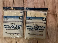 LOT OF 2 NEW Men's Heavyweight 100% Cotton Thermal Crew Neck Top Shirt XL 46-48