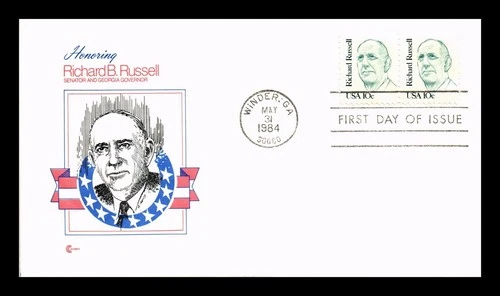 US COVER RICHARD B RUSSELL GREAT AMERICANS FDC COVER CRAFT CACHET INSERT
