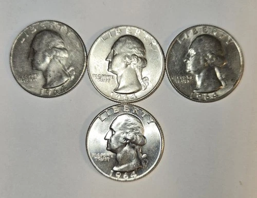 1 BU Philadelphia +3 Better Condition Denver 1964 90% Silver Washington Quarters