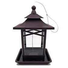 Plastic Hanging Hopper Bird Feeder 5 lb Outdoor Wild Bird Seed Feeder