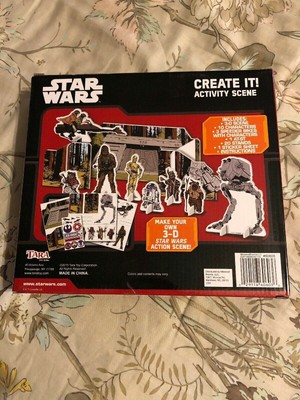 Sealed contents - 2015 STAR WARS 3-D action scene - Chewbacca, C3PO, R2D2,