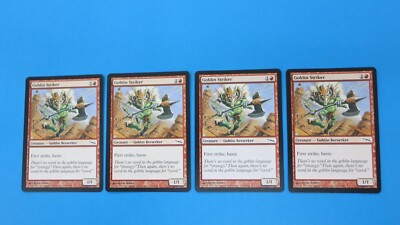 4x  GOBLIN STRIKER  PLAYSET   MIRRODIN  MAGIC THE GATHERING MTG  NM / UNPLAYED