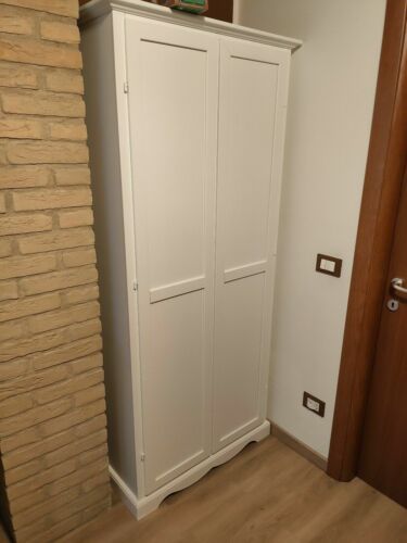 ARMADIO MULTIUSO ANTE BATTENTI ARTE POVERA COLORE NOCE SCURO cm 87x40x192H - Photo 3 sur 10