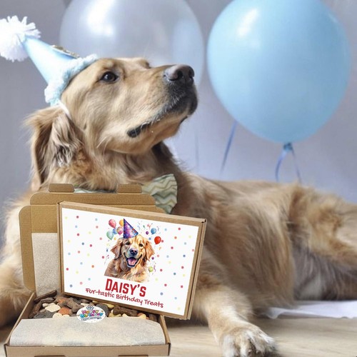 Confezione Regalo Compleanno Cane Personalizzata Trattare Cane Cucciolo Pet Qualsiasi Razza Regalo - Foto 2 di 9