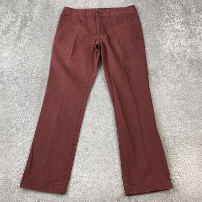 Aeropostale Slim Straight Pants Men's 32x30 Maroon Casual Cotton