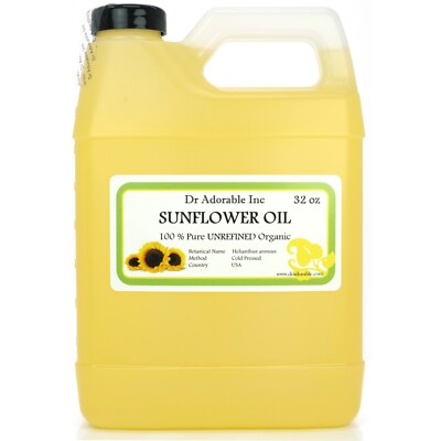 HIGH LINOLEIC SUNFLOWER OIL  UNREFINED  COLD PRESSED ORGANIC OIL 2 up to GALLON 
