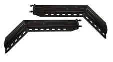 Pair 30'' Black Porous  Angled Mud Flap Hanger 2-1/2'' Bolt Pattern Semi Truck