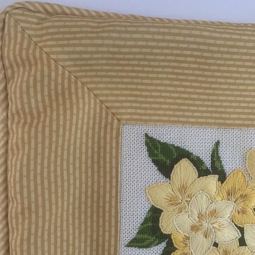 VTG Crewel Accent Throw Pillow Floral Boho Country Embroid. Cross Stitch 3D 13" - Picture 11 of 11