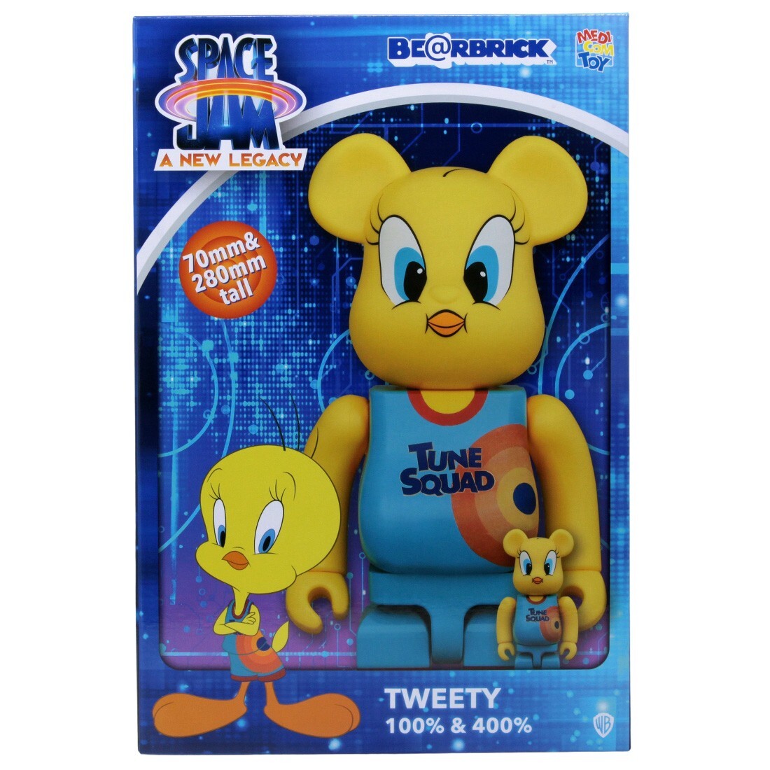 新品 大人気商品 Medicom Space Jam A New Legacy Tweety 100% 400% Bearbrick キューブリック、ベアブリック