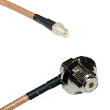 RG400 RP-SMA FEMALE to UHF Female Angle Bulkhead RF Cable FAST-SHIP LOT