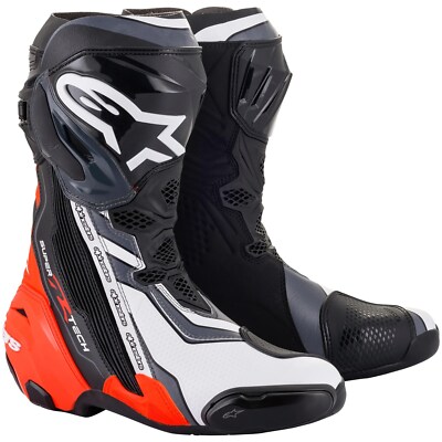 Alpinestars Supertech R 2021 - Motorrad Stiefel 45 - schwarz-rot-weiß-grau