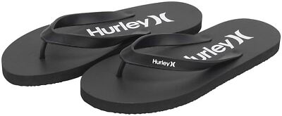 Hurley Mens One and Only Flip Flop Sandals Black and White  display picture 1