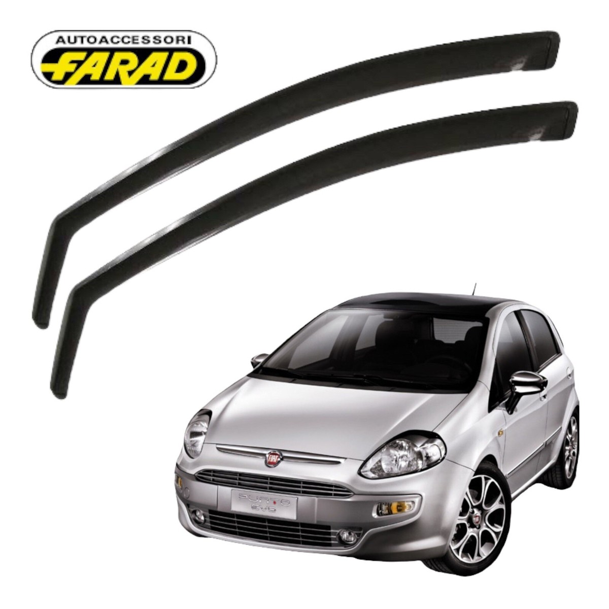 Deflettori D'aria Per Fiat Punto 5 Porte 1999-2007 - Set 2 Pezzi, Nero, Antivento E Antipioggia - Foto 2